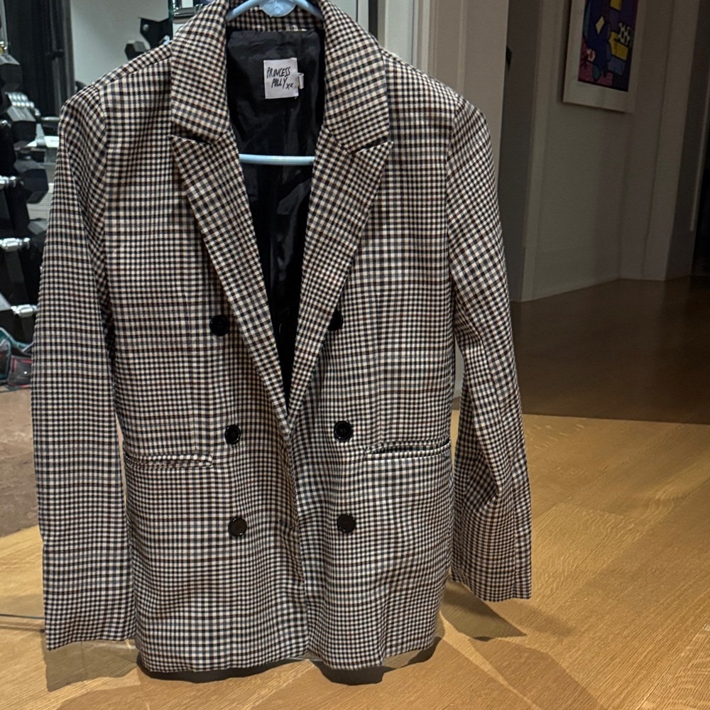 Princess Polly Brown Checkered Blazer